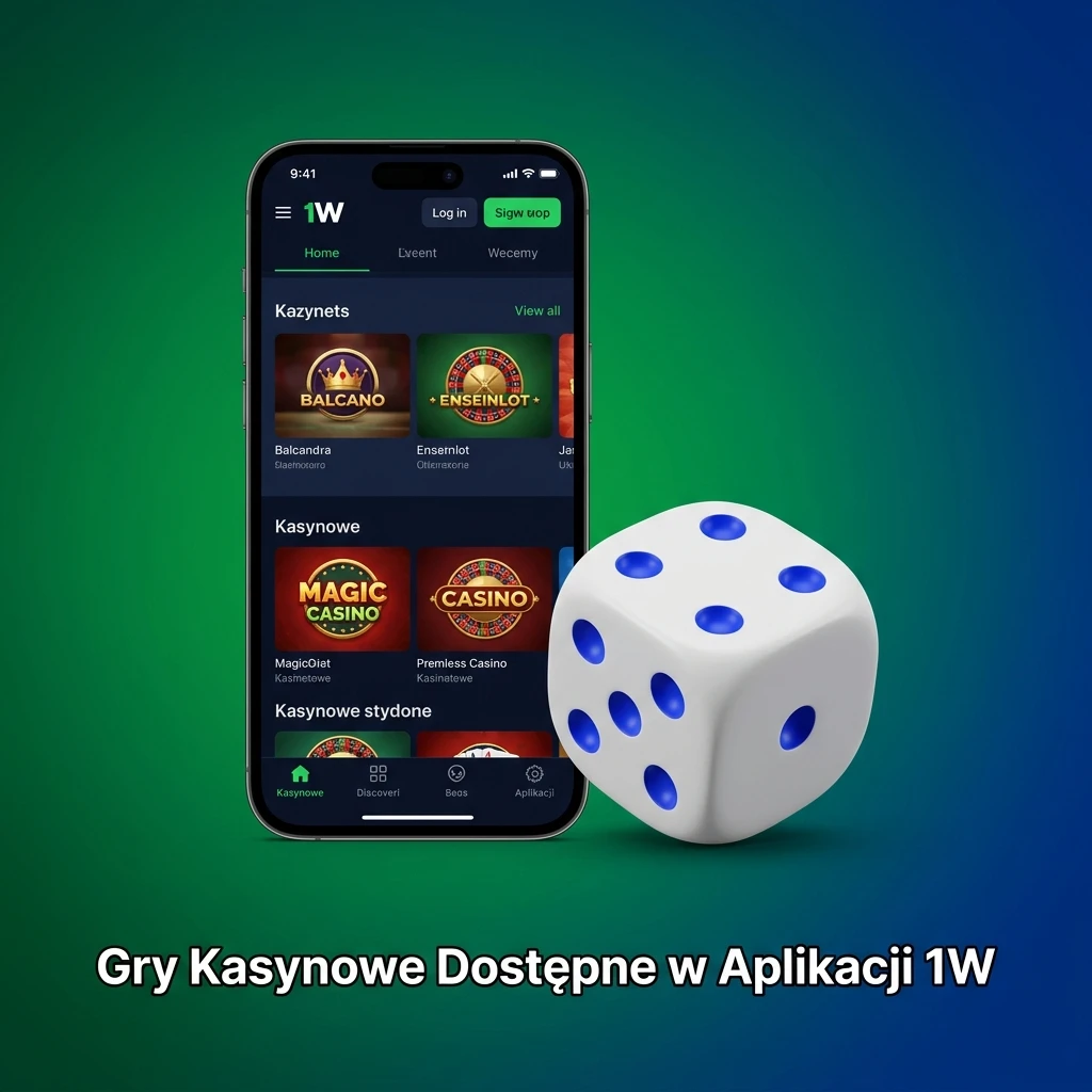 Gry kasynowe w aplikacji 1W: sloty i gry na żywo od Pragmatic Play, NetEnt i Evolution Gaming
