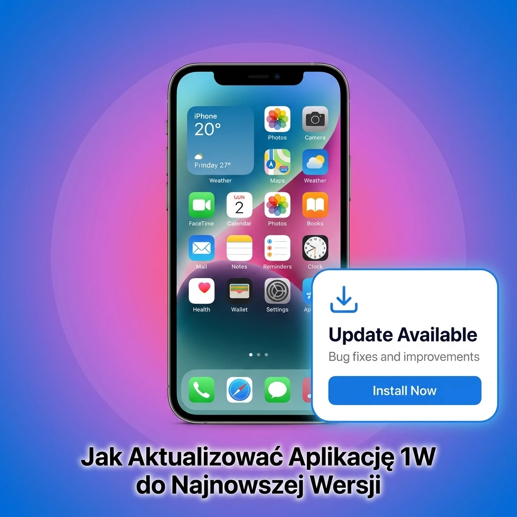 Automatyczna aktualizacja aplikacji 1W w wersji PWA przez przeglądarkę bez pobierania plików