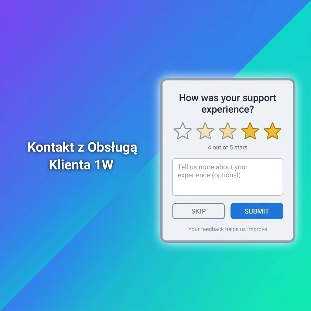 Obsługa klienta 1W – czat na żywo, e-mail i formularz kontaktowy dostępne całą dobę