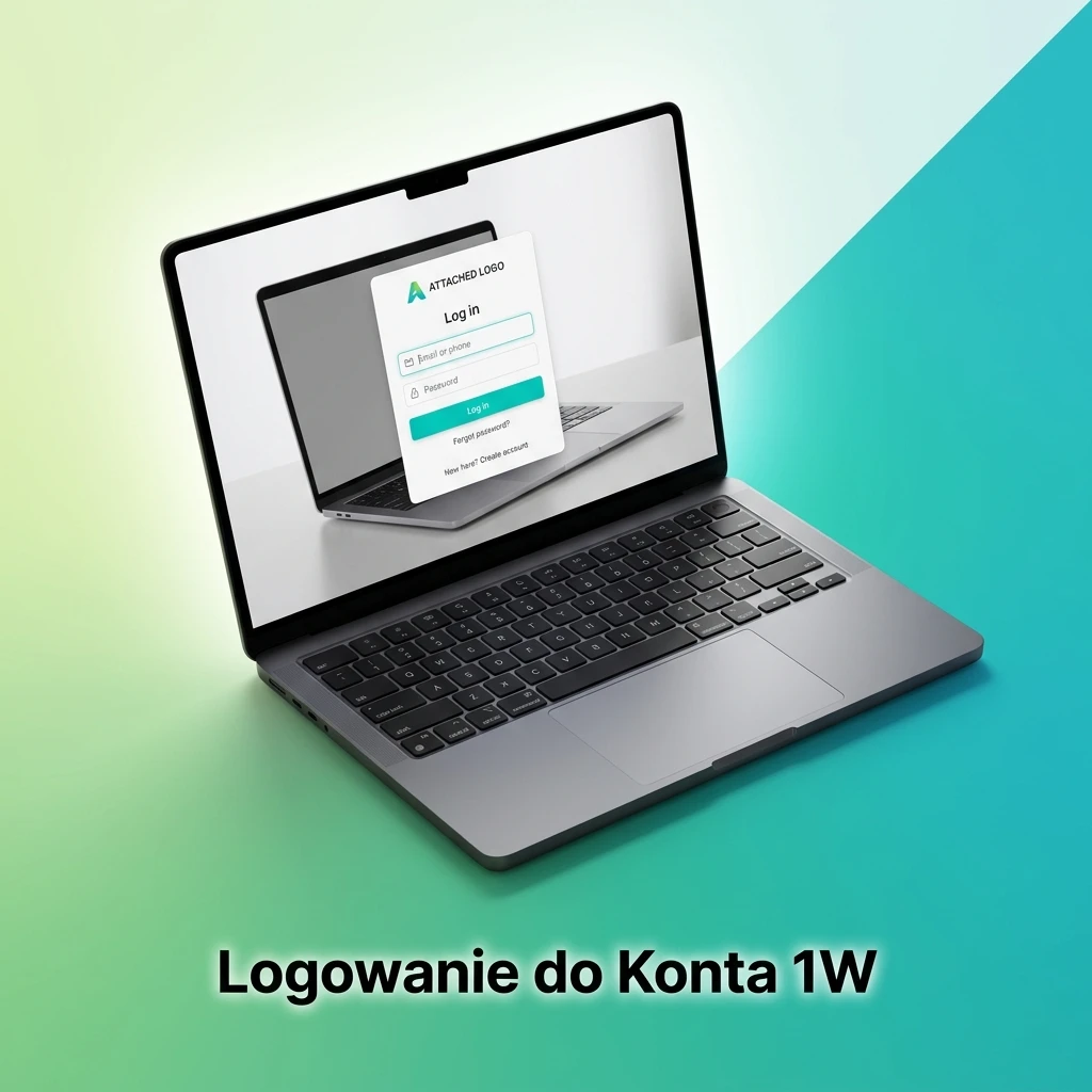 Logowanie do konta 1W – formularz z polem e-mail, hasłem i weryfikacją dwuskładnikową