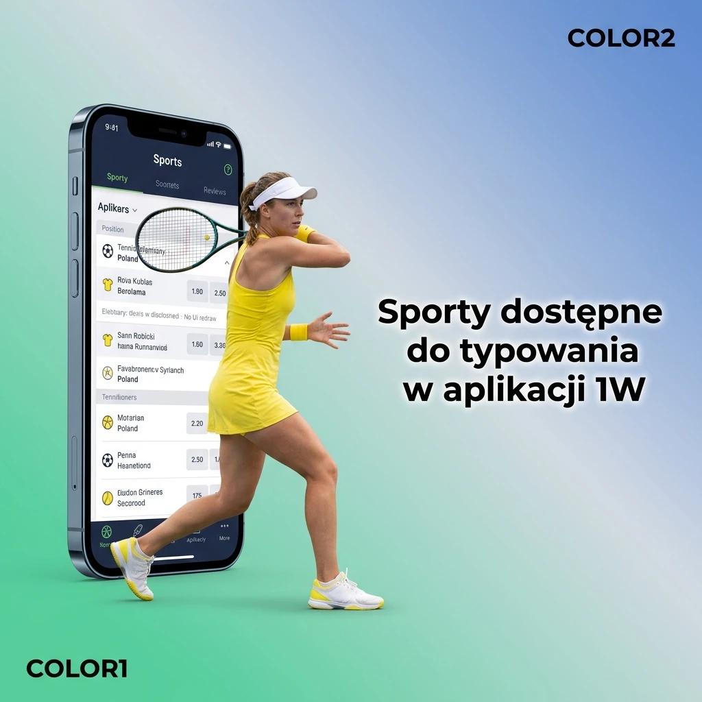 Sporty dostępne do typowania w aplikacji 1W: piłka nożna, koszykówka, tenis, eSport i więcej